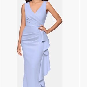 Betsy & Adam Ruffle Scuba Gown, SIZE 12